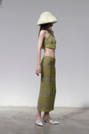 SWAYING/KNIT gradient straight long skirt SW23SS3B04 gradient green PS62